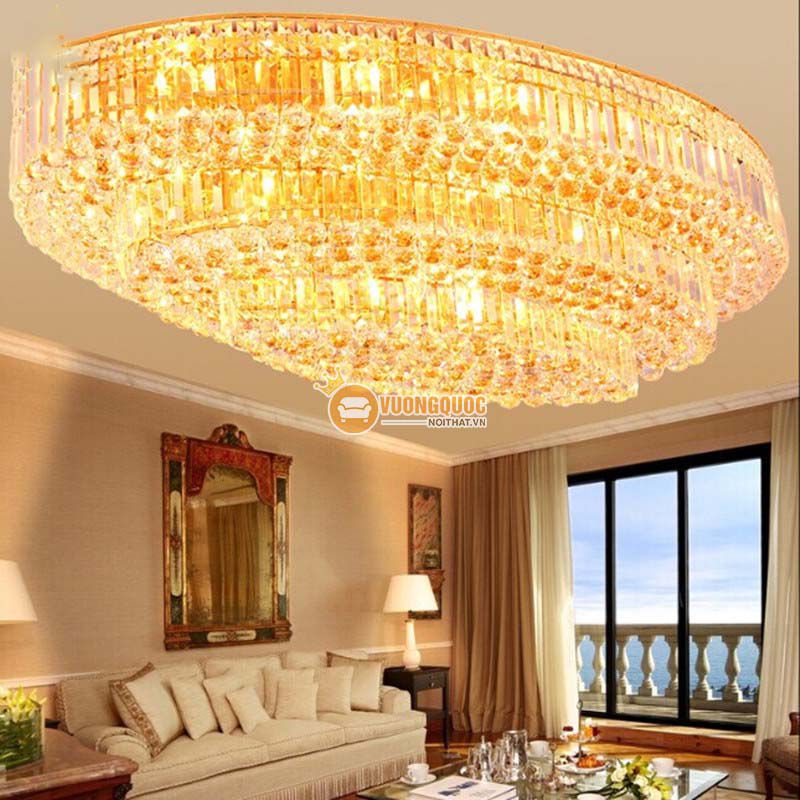 Đèn ốp trần pha lê kích thước lớn cho không gian rộng CM256-1